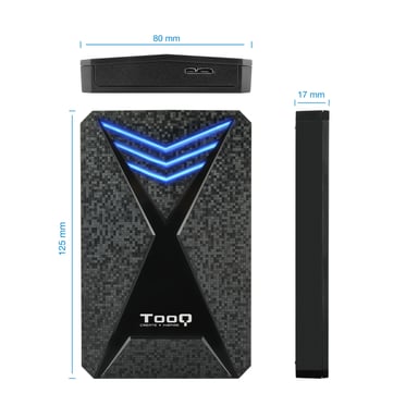 TooQ TQE-2550BL caja para disco duro externo Carcasa de disco duro/SSD Negro 2.5''
