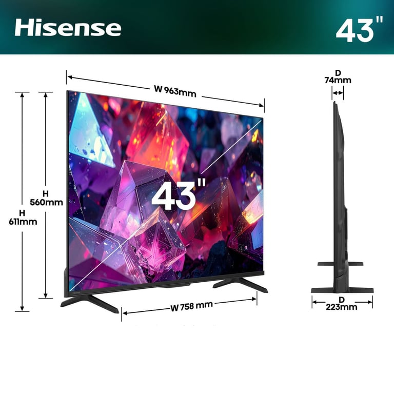 TV Hisense 43E7S PRO (2026) 43  VA QLED UHD 4K - Neuf
