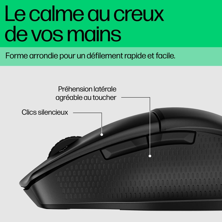 HP 480 Confort Connexion Bluetooth 5.3 Capteur Optique de 4000 DPI 6 Boutons programmables Roue Inclinable Autonomie de la Batterie jusqu'à Windows 10 11 et macOS - vue 3