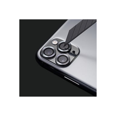 RHINOSHIELD [Pack de 3] protection pour objectifs photo compatible avec [iPhone 14 Pro / 14 Pro Max]   Verre trempé 9H résistant aux rayures avec une fine bordure en aluminium anodisé - Noir