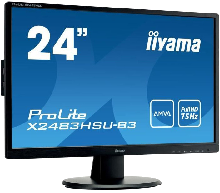 Écran PC - IIYAMA ProLite X2483HSU-B3 - 24 - Full HD AMVA - 75 Hz - LED - 4 ms