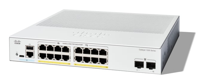 Cisco Catalyst 1200 Géré L2 Gigabit Ethernet (10/100/1000) Connexion Ethernet, supportant l'alimentation via ce port (PoE) Gris - Neuf