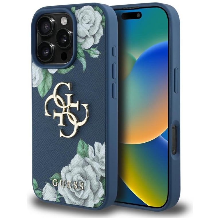 Coque Guess Hardcase 4G Grained Roses Big Logo pour iPhone 16 Pro Max - vue 2