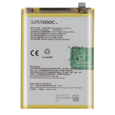 Oneplus Batería Interna para OnePlus Nord CE4 Lite 5G 5110mAh Original BLPB37 Blanco