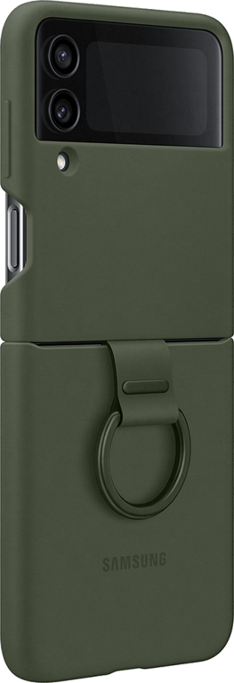 Coque Samsung G Z Flip 4 Silicone avec anneau Kaki Samsung