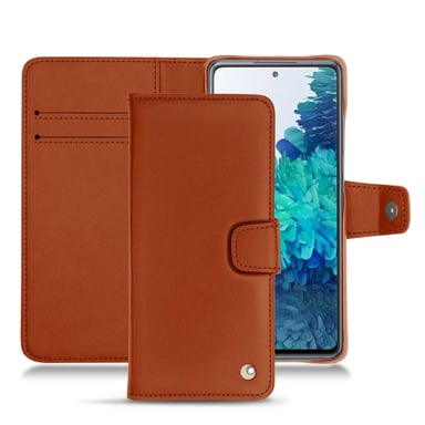 Housse cuir Samsung Galaxy S20 FE -  - Orange - Cuir vegan