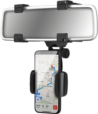 Support Voiture Rétroviseur Maintien clip ajustable Noir Bigben