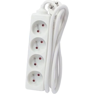 CHACON Bloc multiprise rallonge 4 prises 16A 5m blanc