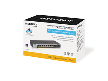 NETGEAR GS110TP Géré L2/L3/L4 Gigabit Ethernet (10/100/1000) Connexion Ethernet, supportant l'alimentation via ce port (PoE) Gris
