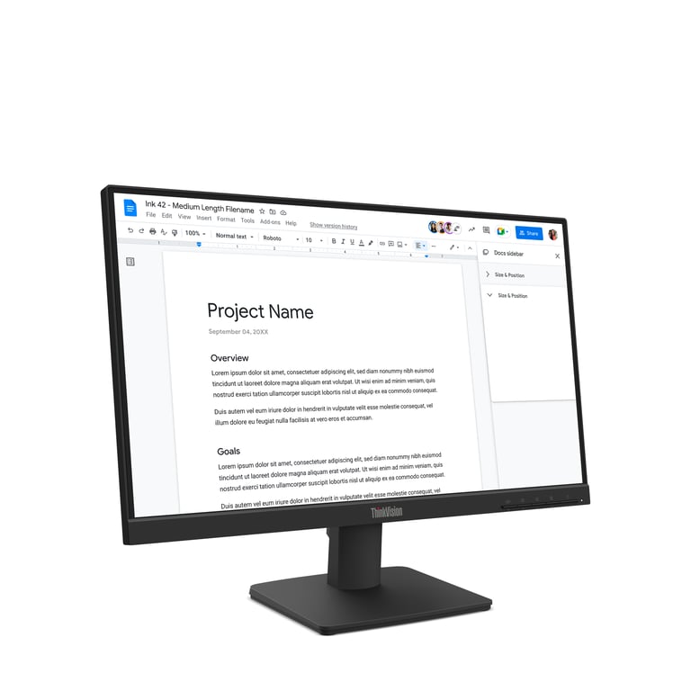 Lenovo ThinkVision S22 4e Écran LED 1920 x 1080 Full HD @ 100 Hz IPS 250 cdm² 1300:1 4 ms HDMI VGA corbeau - vue 3