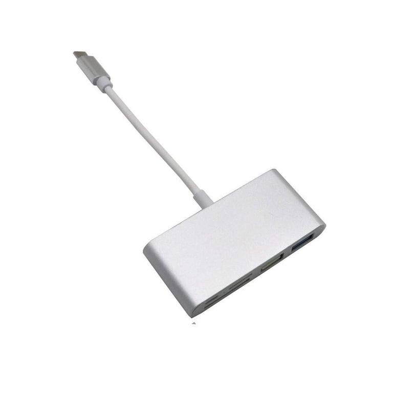Sans Marque Adaptateur Lightning 5en1: Lecteur de carte SD + 2 USB