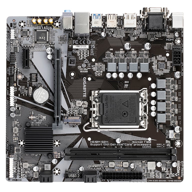 GIGABYTE H610M S2H carte mère Intel H610 Express LGA 1700 micro ATX Neuf - vue 2