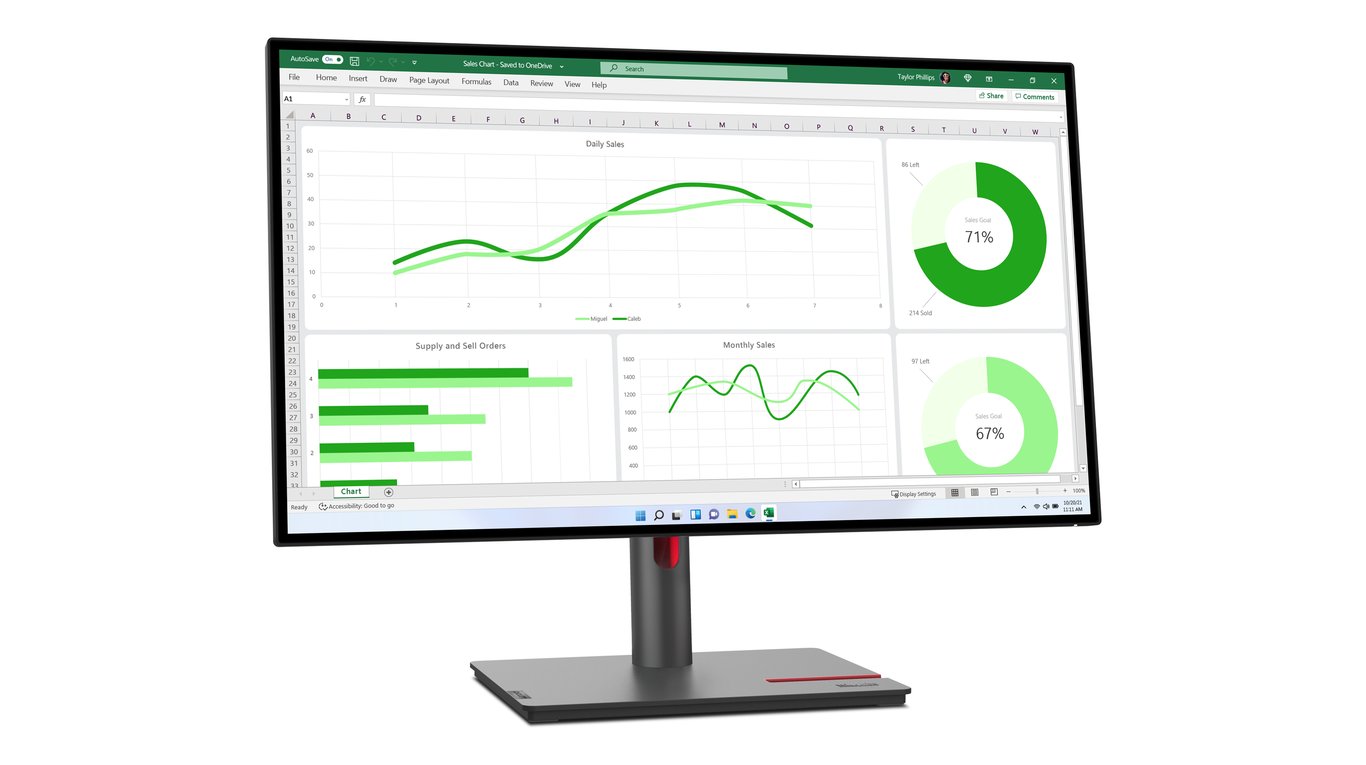 Lenovo ThinkVision P27q 30 68 6 cm 27 2560 x 1440 Pixel LED Schwarz [Energieklasse F] 63A2GAT1EU Neuf - vue 3