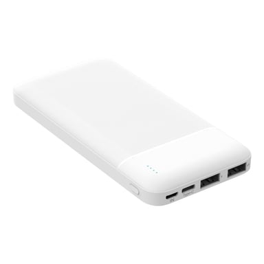 Batería de Emergencia Blanca 10 000mAh [ Travel Power Bank External ] Salida 2 Puertos USB-A
