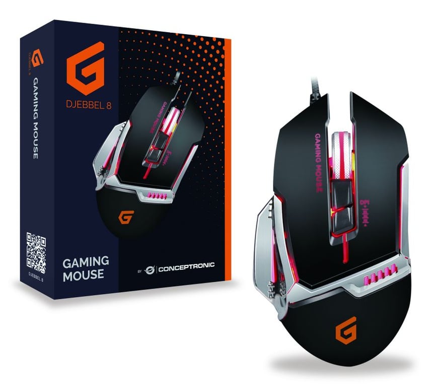 Souris Conceptronic DJEBBEL 8 – Gaming USB Type-A, 4000 DPI, 8 Boutons Programmables - vue 3