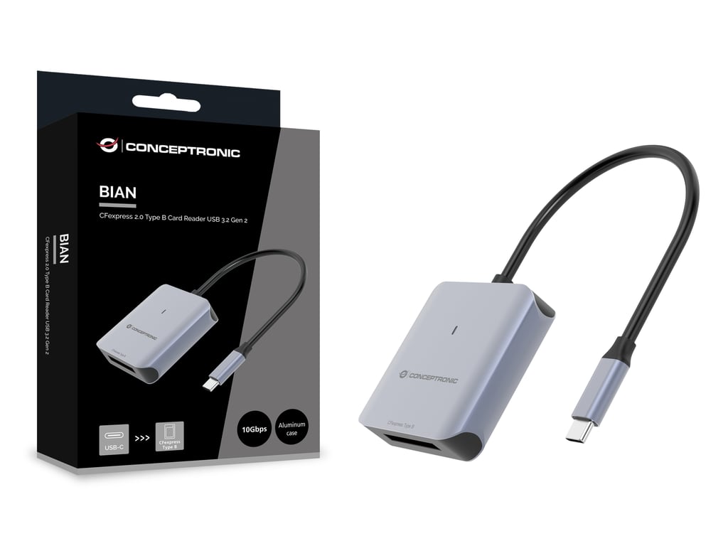 Conceptronic BIAN08G lecteur de carte mémoire USB 3.2 Gen 2 Type C Neuf - vue 3