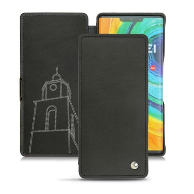 Housse cuir Huawei Mate 30 Pro -  - Noir - Cuir lisse premium