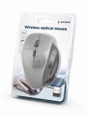 Gembird MUSW-6B-02-BG souris Bureau Droitier RF sans fil Optique 1600 DPI