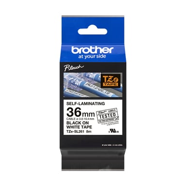 BROTHER TZeSL261 tape Black on White 36mm