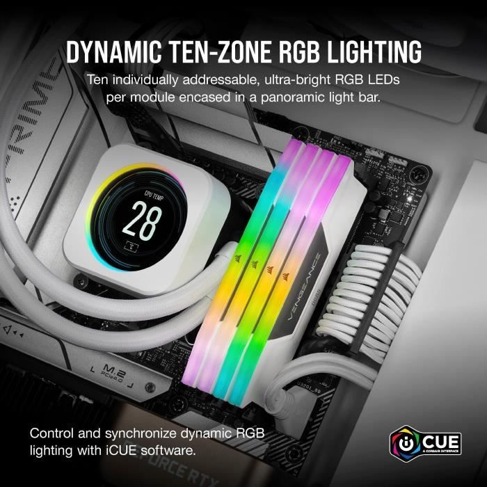 Corsair Vengeance RGB module de mémoire 32 Go 2 x 16 Go DDR5 288-pin DIMM - Neuf