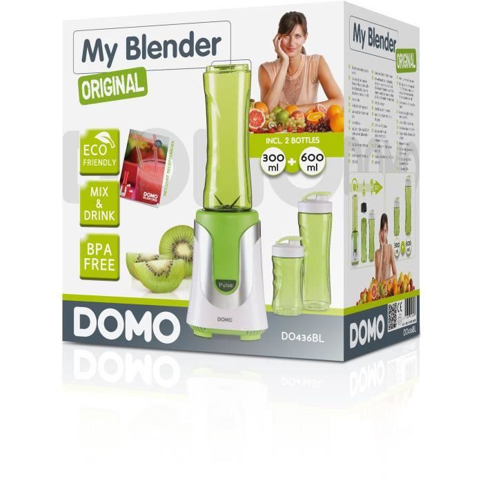 Blender individuel DOMO DO436BL 2 bols 600 ml et 300 ml inclus - vue 4