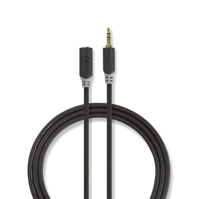 Nedis Câble Audio Stéréo 3.5 Mm Mâle 3.5 Mm Femelle Plaqué Or 2.00 M - Cabw22050at20