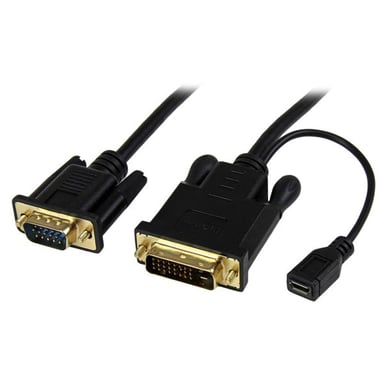 StarTech.com Cable adaptador DVI a VGA de 91 cm - Convertidor activo DVI-D a HD15 - M/M - 1920x1200