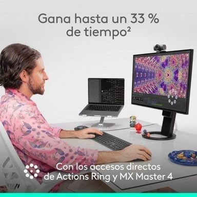 Logitech MX Master 4, ratón inalámbrico ergonómico con respuesta háptica avanzada, desplazamiento ultrarrápido, carga USB-C, Bluetooth, Windows, macOS