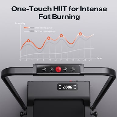 SYSURO S1L MIX Tapis de course pliable, moteur de 2,5 HP, vitesse de 1-10 km/h, mode HIIT, inclinaison de 9 %, bande de course à 5 couches, silencieux