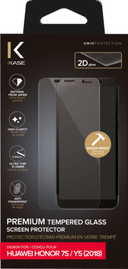 Protection d'écran premium en verre trempé pour Huawei Honor 7S/ Y5 (2018), Transparent