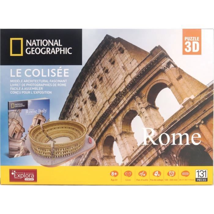 Puzzle 3D lumineux Colisée Jeu de construction EXPLORA 131 pièces Dès - vue 3