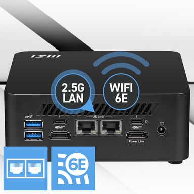 MSI Cubi NUC 1M i3 100U BB 0.84L sized PC Nero Intel SoC (Cubi NUC 1M 14th Gen i3 100U BB)