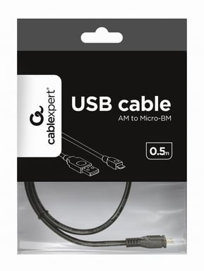 Gembird CCP-MUSB2-AMBM-0.5M cable USB USB 2.0 0,5 m USB A Micro-USB B Negro