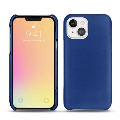 Coque cuir Apple iPhone 13 -  - Bleu - Cuir lisse