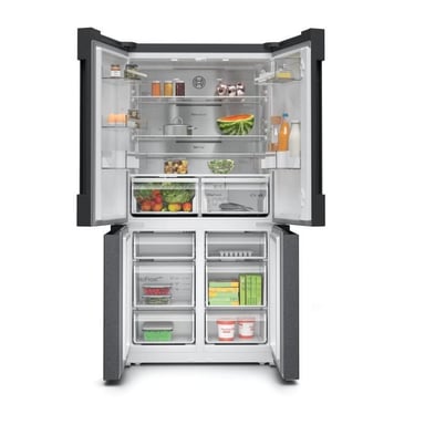 Réfrigérateur combiné - BOSCH SER4 - KFN96AXEA - Multi-portes - Classe E - 605 L - 183 x 90,5 x 73,1 cm - Acier brossé