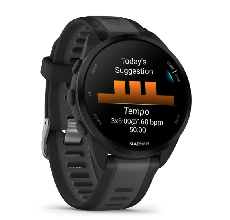 Garmin Forerunner 165 3,05 cm (1.2 ) AMOLED 43 mm Numérique 390 x 390 pixels Écran tactile Noir GPS (satellite) - Neuf