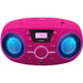 BIGBEN CD61RSUSB Lettore Cd portatile radio Usb rosa + altoparlanti luminosi