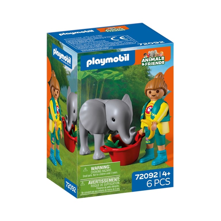 Playmobil Animaux et amis 72092 Zoo : bébé éléphant et soigneuse - vue 2