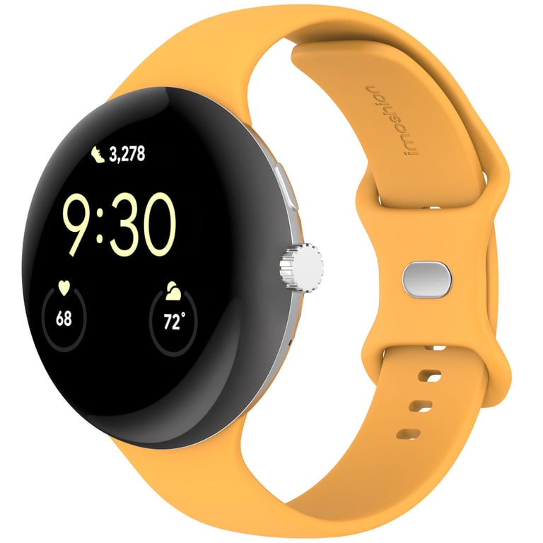 imoshion Bracelet en silicone? pour Google Pixel Watch 3 / 4 (45 mm) - Taille L - Jaune - Neuf
