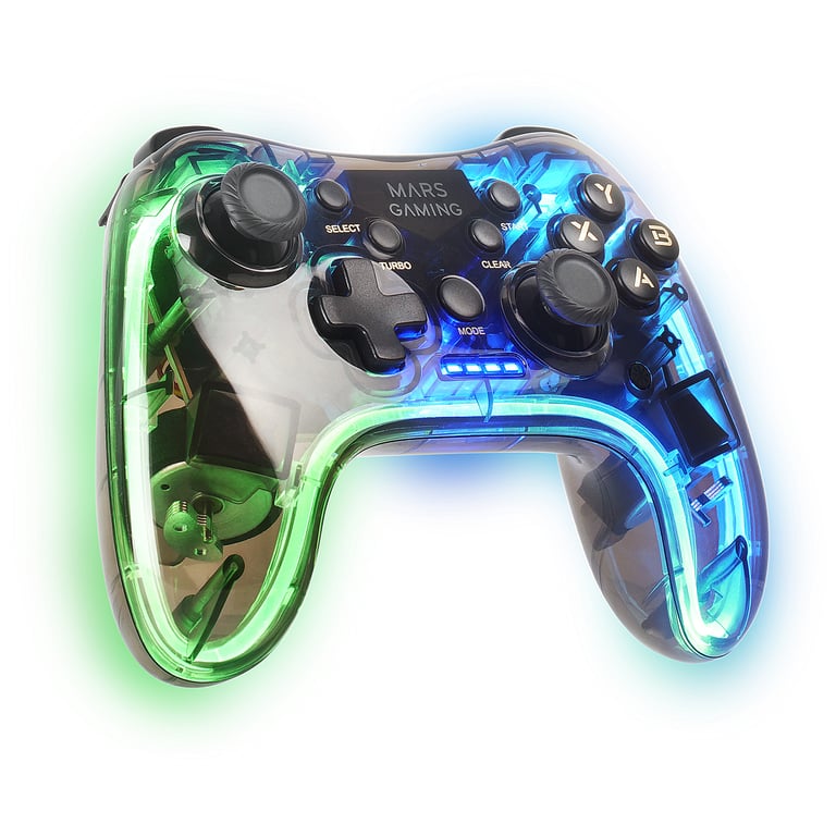 Mars Gaming MGP-24 Noir, Transparent RF Manette de jeu Android, MAC, PC, PlayStation 4, Playstation 3, Xbox 360 - Neuf