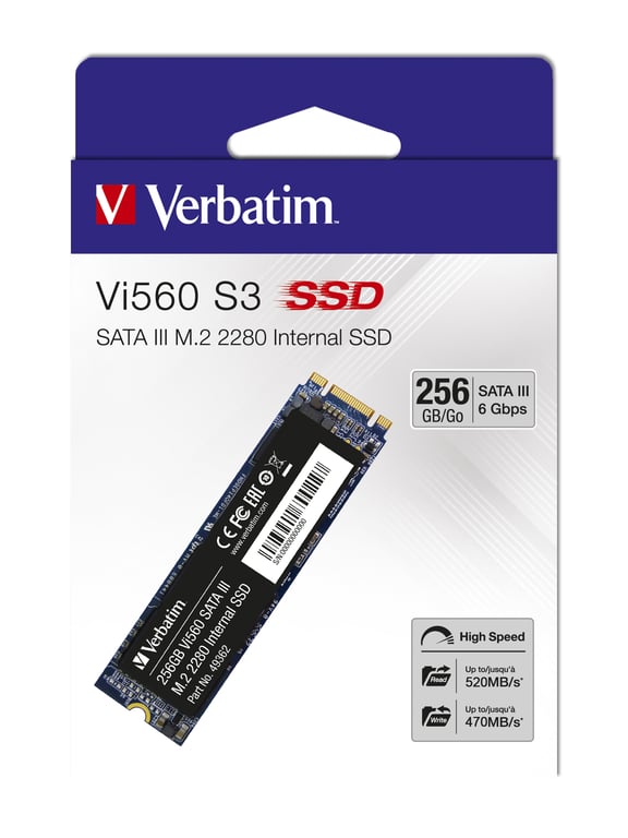 Verbatim SSD Vi560 S3 M.2 256 Go - Neuf