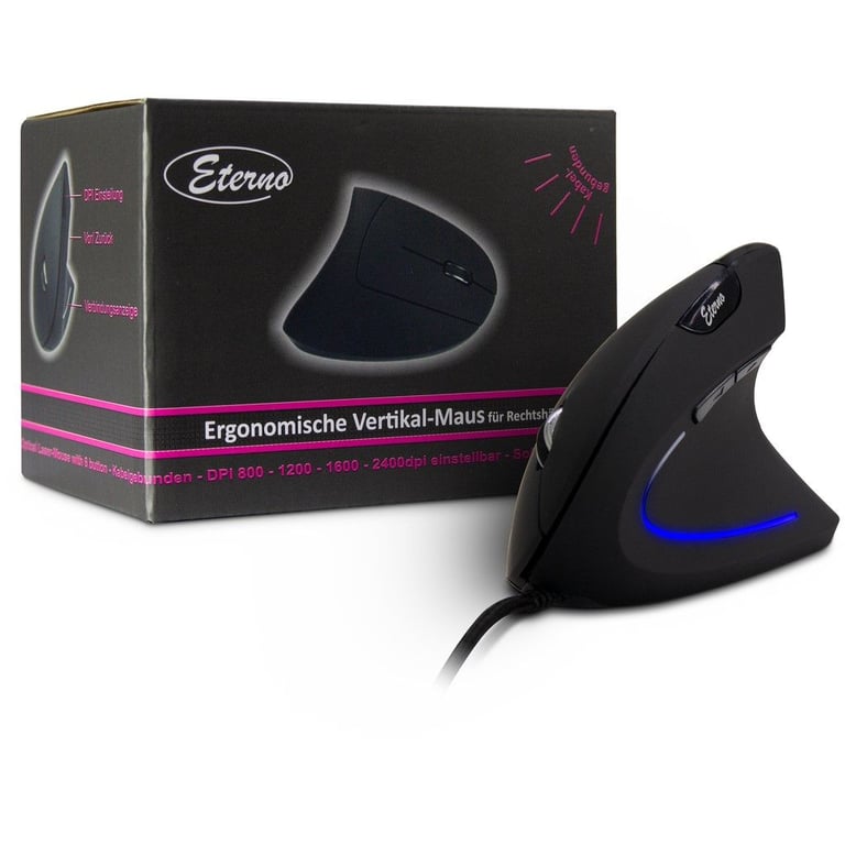 Souris Inter-Tech KM-206R – Ambidextre, Sans Fil, 1600 DPI, 6 Boutons