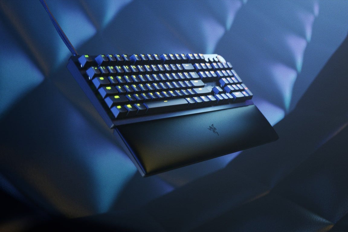 Razer Huntsman V2 Switches Violets Clavier Gamer Optique pratiquement Sans Latence Switches Optiques Clicky Touches en PBT Doubleshot Repose Poignet Clavier US | - vue 10