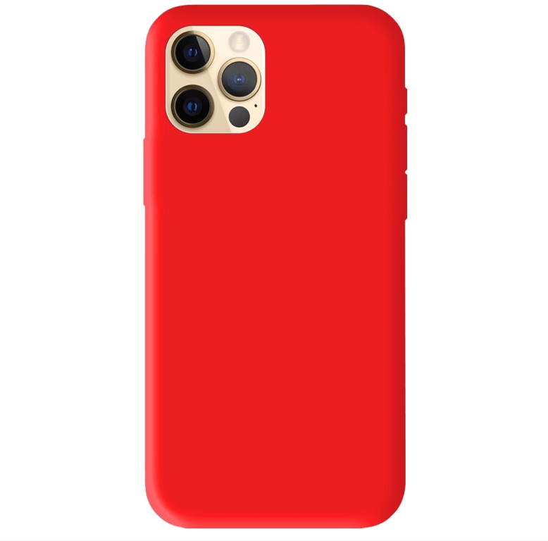Coque silicone unie compatible Mat Rouge Apple iPhone 12 Pro