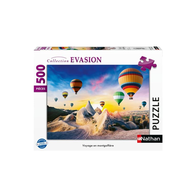Puzzle 500 pièces Nathan Voyage en montgolfière - Neuf