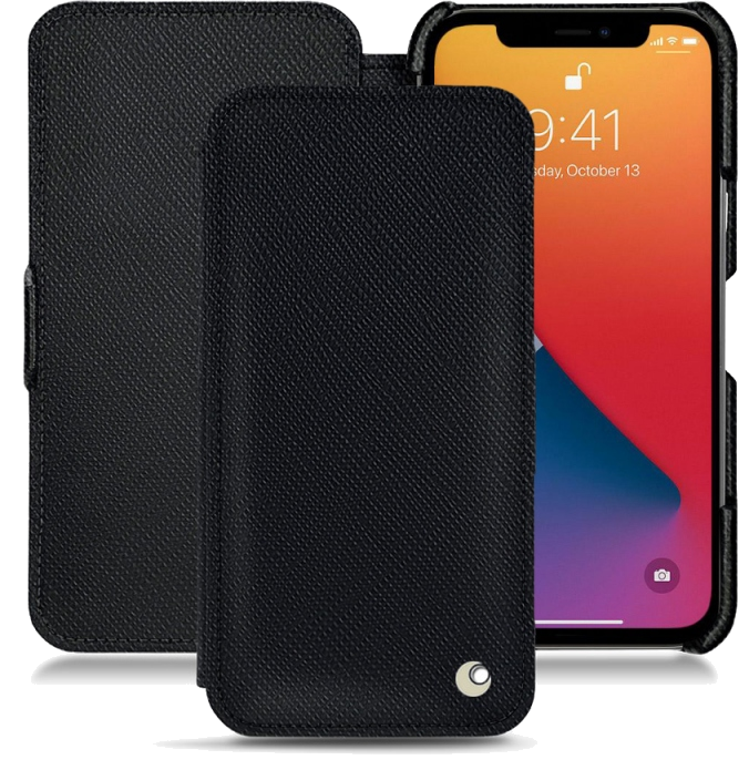 Housse cuir Apple iPhone 13 Pro Max - Rabat horizontalNoir