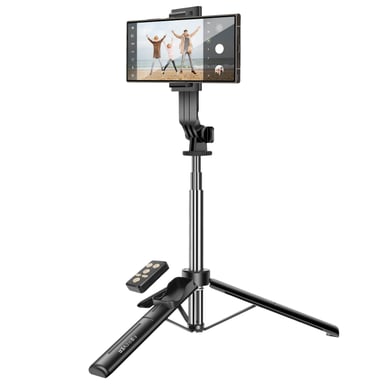 Perche à Selfie Bluetooth Trépied Extensible à 100 cm Noir