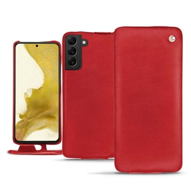 Housse cuir Samsung Galaxy S22 - Rabat vertical - Rouge - Cuir lisse premium