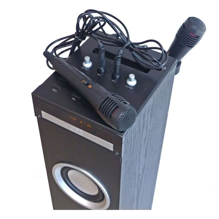 Tour de son HP49CD - Bluetooth Lecteur CD et fonction Karaoké - 100W - Radio FM - Port USB - Entrée aux-in - Noir - Neuf