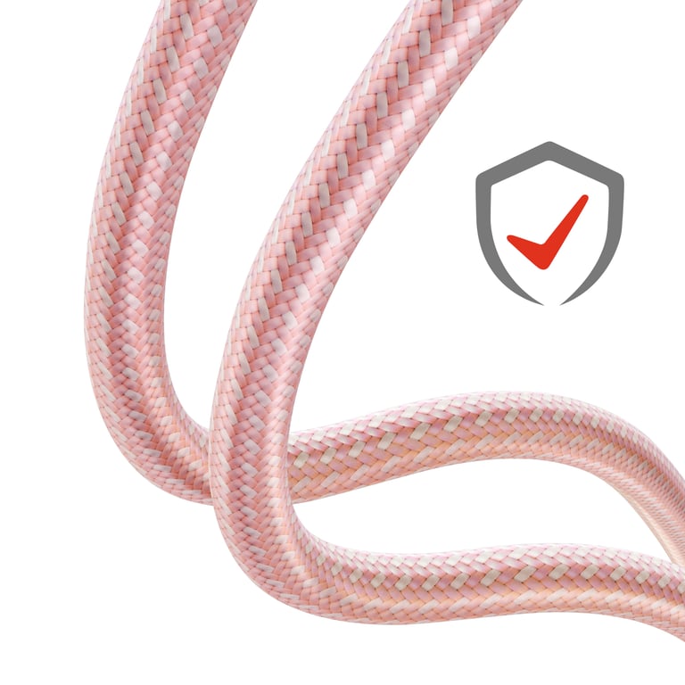 Câble USB vers Lightning Design Tressé Anti-nœud Rose - Neuf